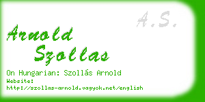 arnold szollas business card